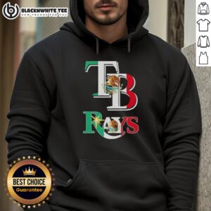 Alternative view of Awesome Tampa Bay Rays Baseball X Mexican Flag T-Shirt