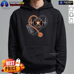 Alternative view of Top Houston Astros Nurse Heartbeat Baseball T-Shirt