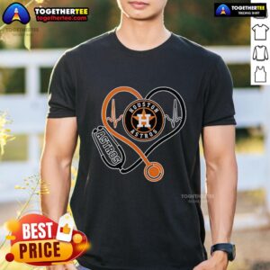 Top Houston Astros Nurse Heartbeat Baseball T-Shirt