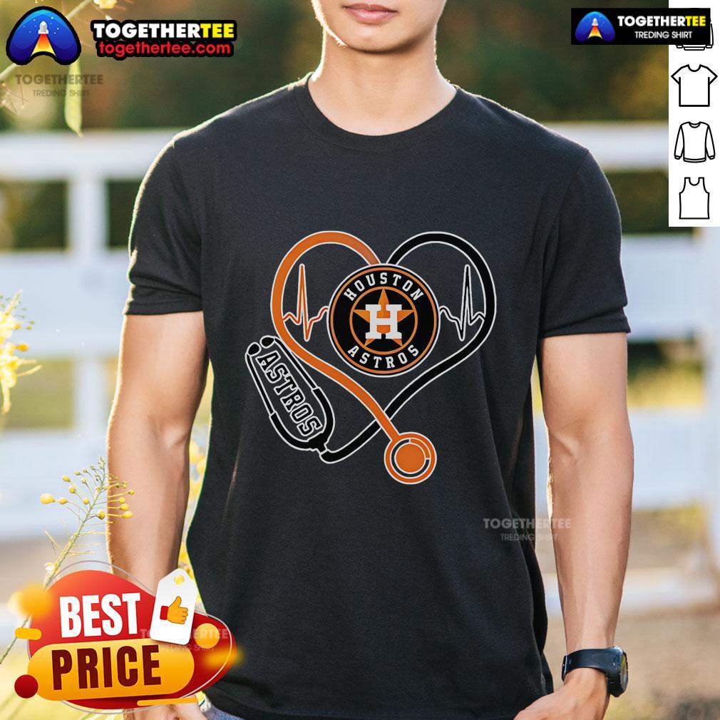 Top Houston Astros Nurse Heartbeat Baseball T-Shirt