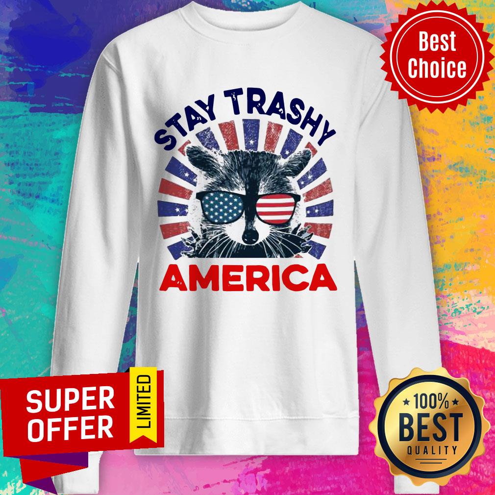 Nice Sloth Stay Trashy America Vintage Shirt - Image 2