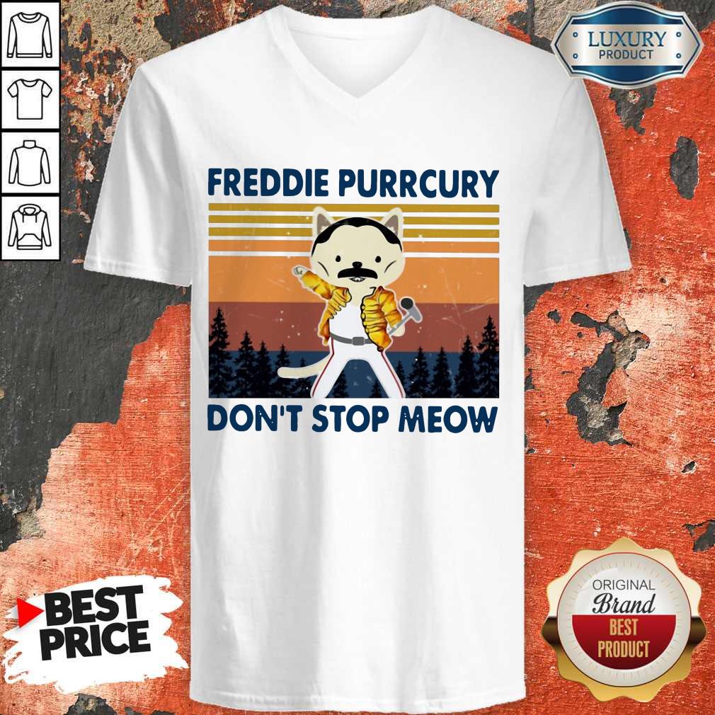 Freddie Purrcury Don’t Stop Meow Vintage Shirt - Image 2