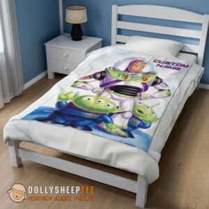Alternative view of Perfect Disney Pixar Buzz Lightyear And The Little Green Men Fleece Customized Blanket