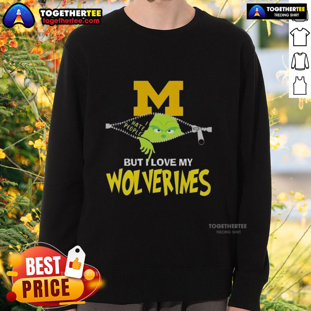 Original Grinch Christmas But I Love My Michigan Wolverines T-Shirt - Image 5