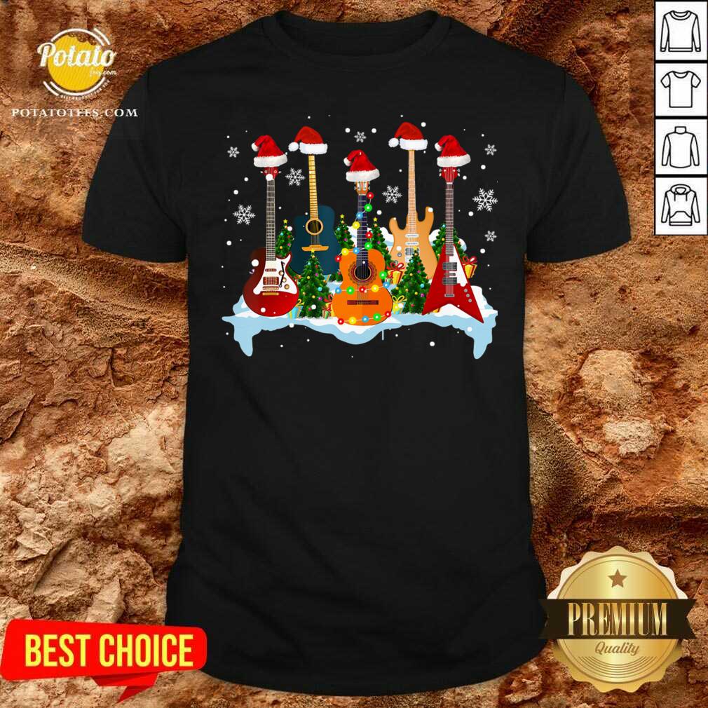 Good Guitar Hat Santa Merry Christmas 2020 Shirt