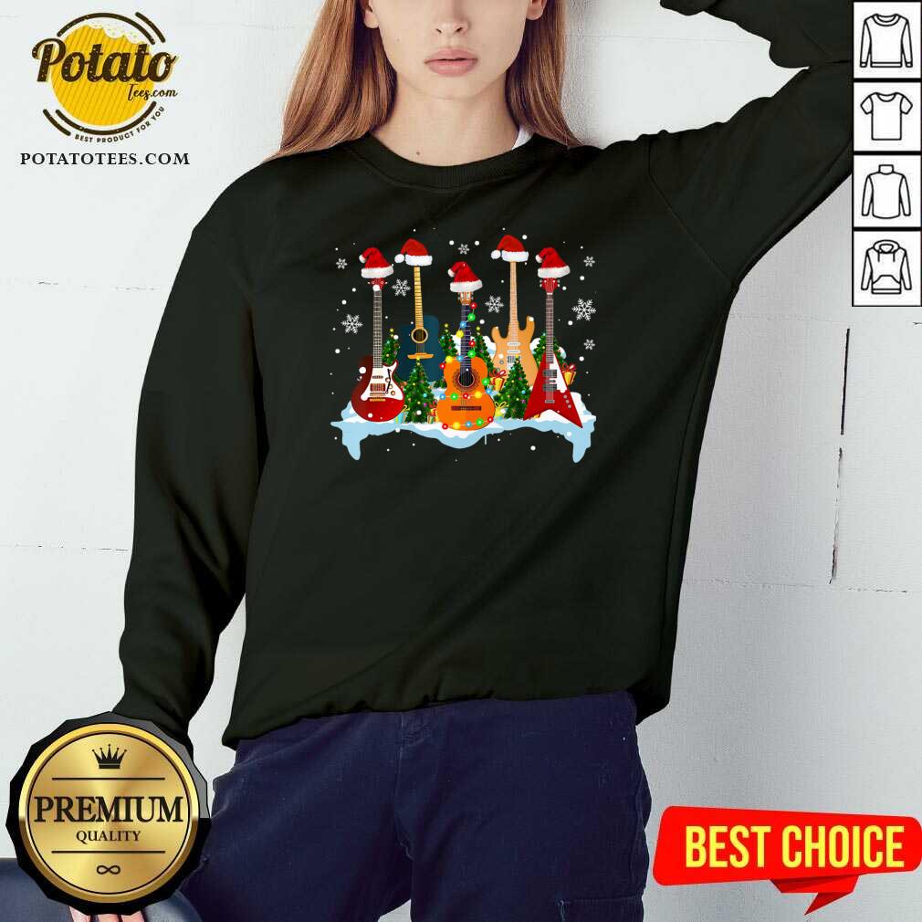 Good Guitar Hat Santa Merry Christmas 2020 Shirt - Image 5