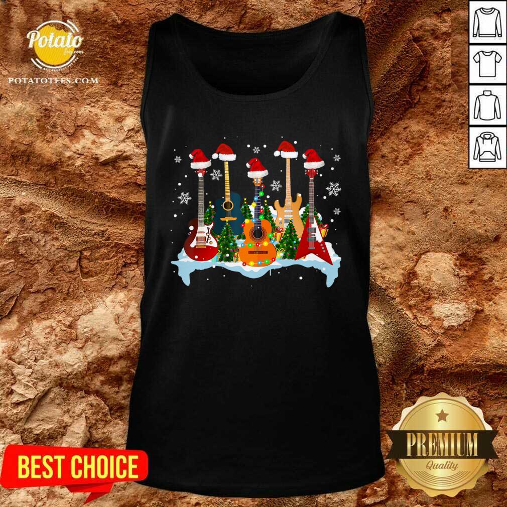 Good Guitar Hat Santa Merry Christmas 2020 Shirt - Image 4