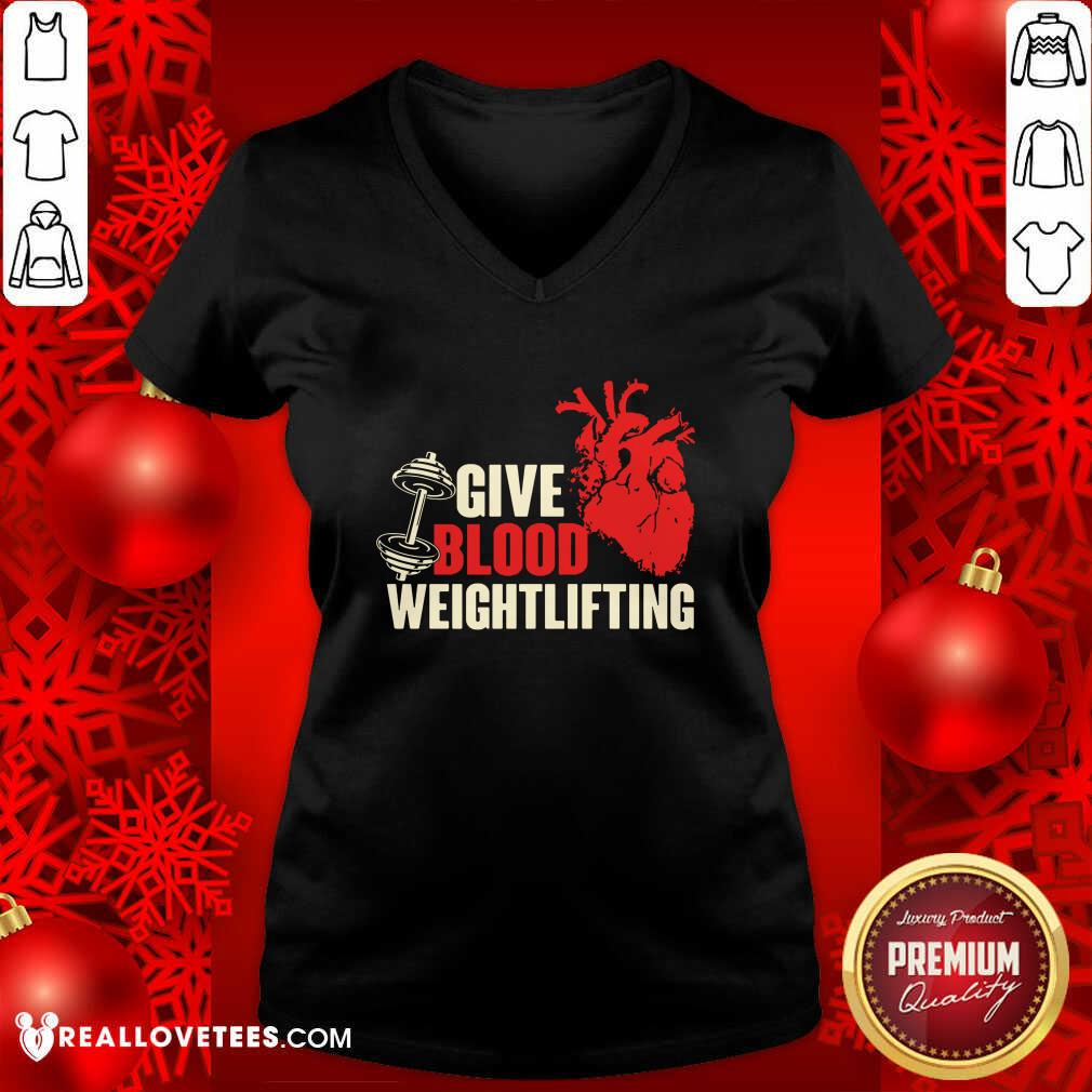 Awesome Give Blood Weightlifting Shirt - Image 5