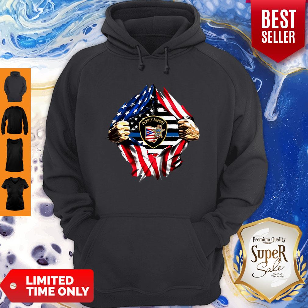 Official Deputy Sheriff Ohio Badge American Flag Shirt - Image 4
