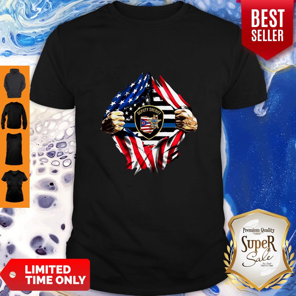 Official Deputy Sheriff Ohio Badge American Flag Shirt