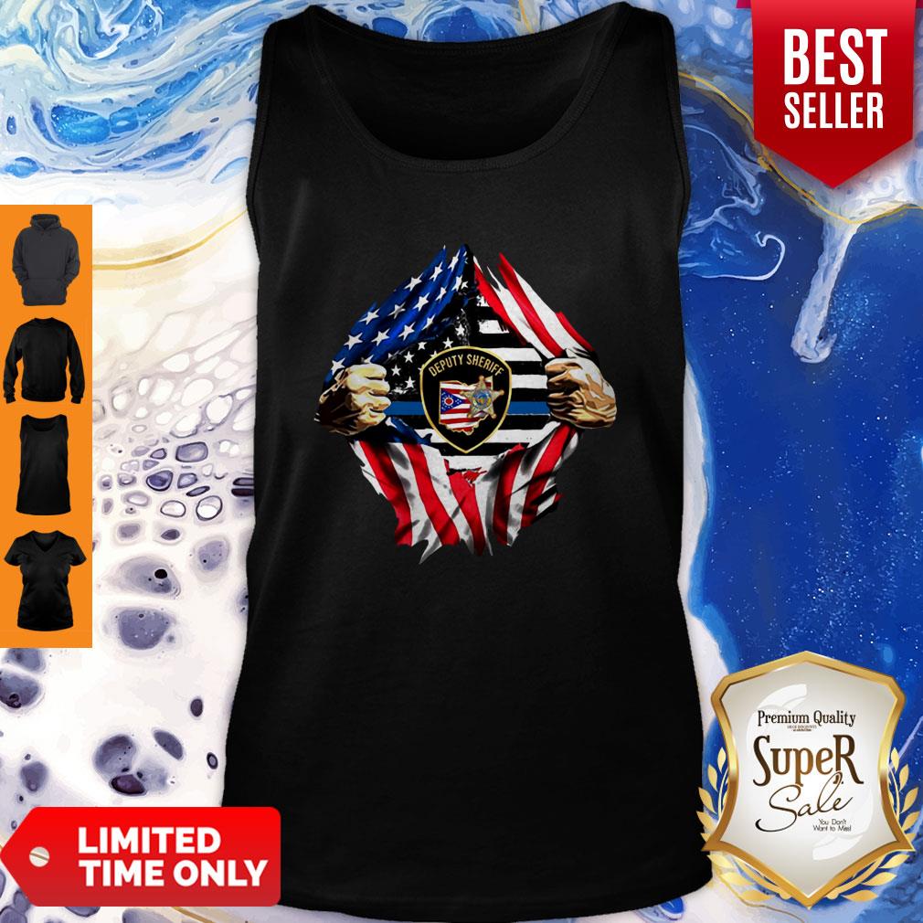 Official Deputy Sheriff Ohio Badge American Flag Shirt - Image 2