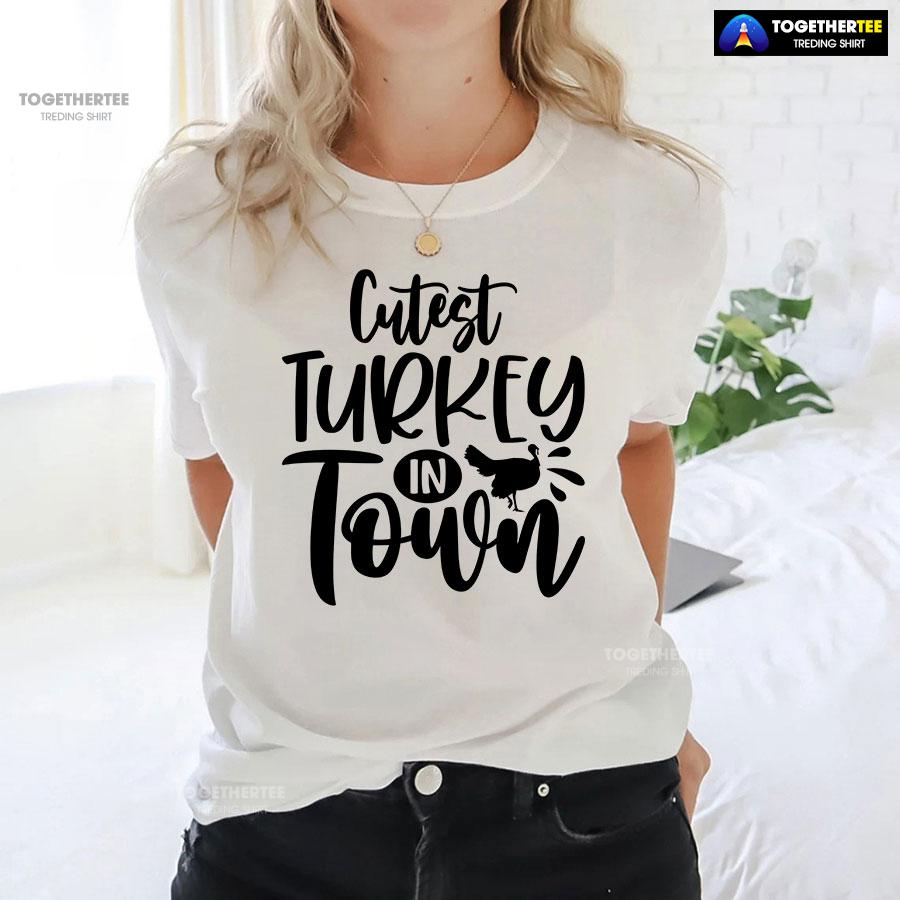 Coolest Turkey In Town Thanksgiving Vibes T-Shirt - Image 3