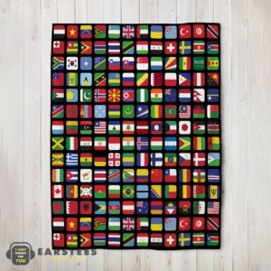 Good World Flags Grid Colorful International Countries Flag Blanket Fleece Blanket