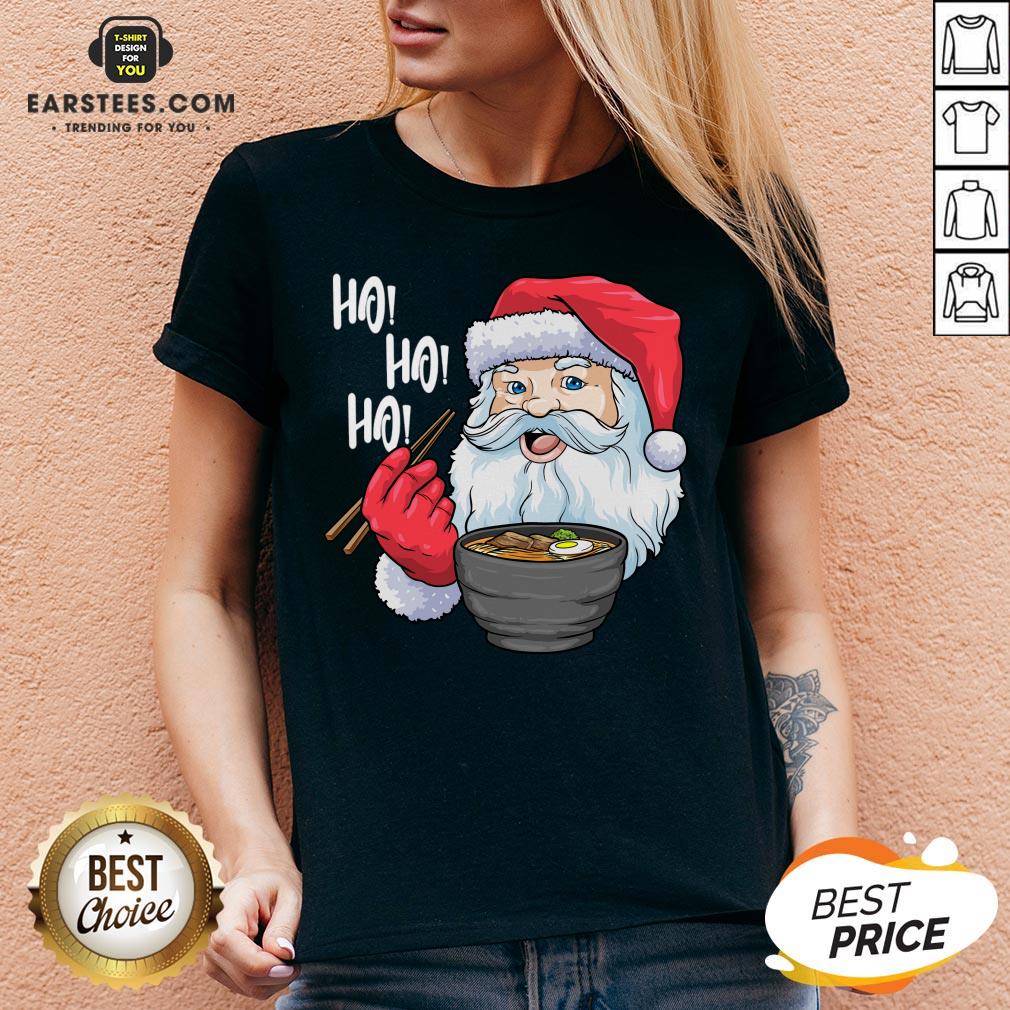 Awesome Santa Claus Eats Noodles Merry Christmas Shirt - Image 3