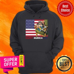 Alternative view of Cat And Book Happy Murica Day Shirt