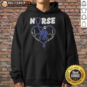 Alternative view of Nice New York Yankees MLB Nurse It's A Work Of Heart Stethoscope T-Shirt