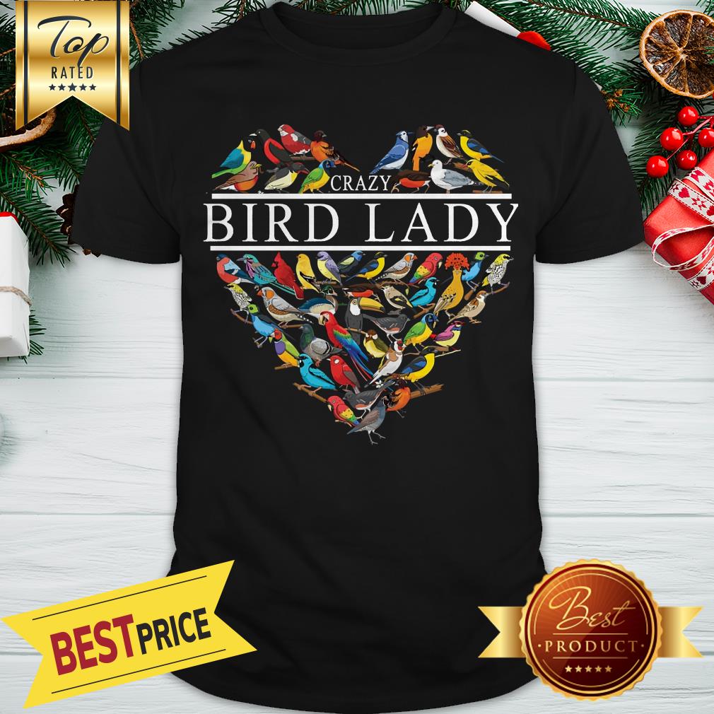 Official Love Crazy Bird Lady Heart Shirt
