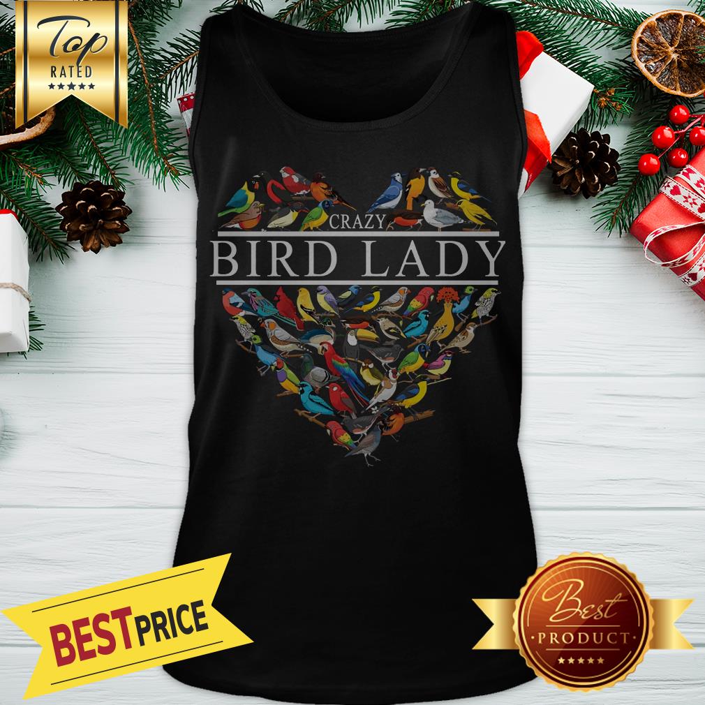 Official Love Crazy Bird Lady Heart Shirt - Image 3