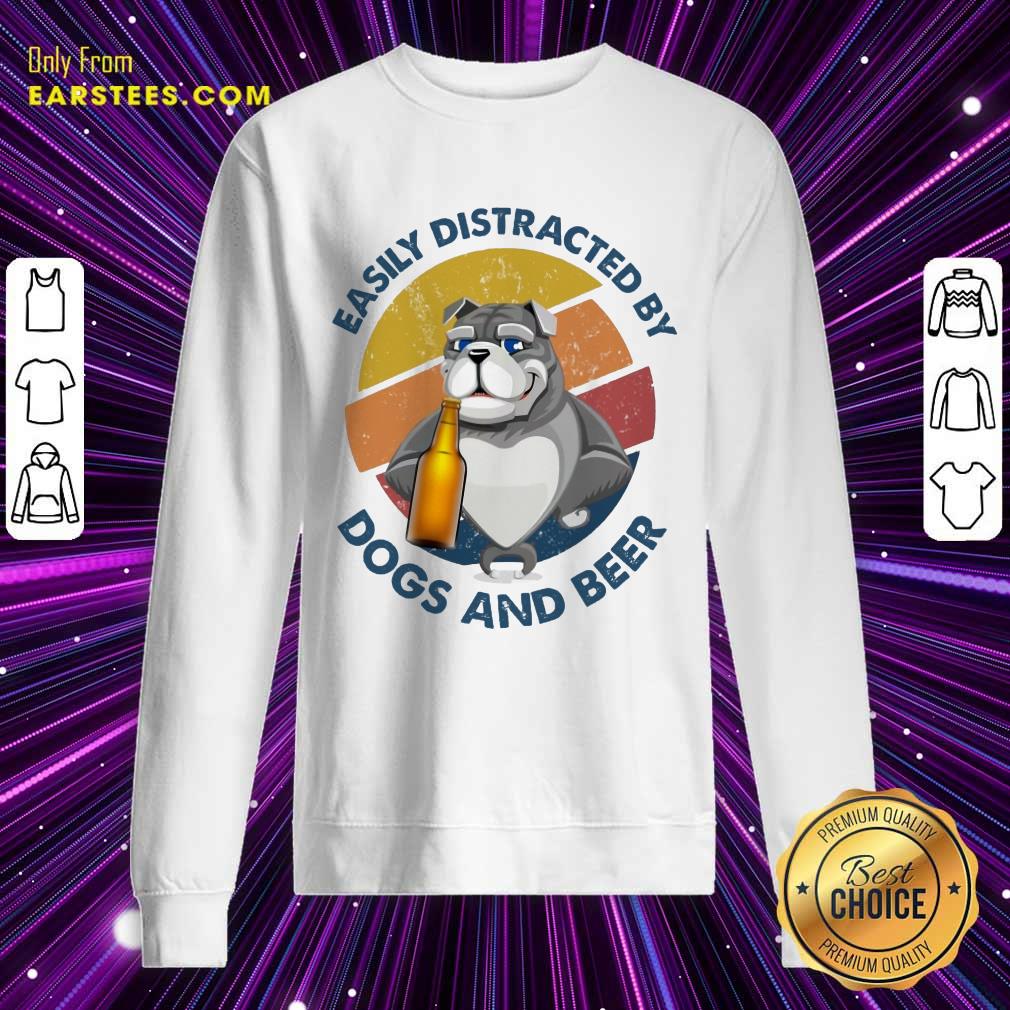 Top Easily Distracted By Dogs And Beer Shirt - Image 3