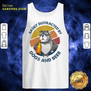 Alternative view of Top Easily Distracted By Dogs And Beer Shirt