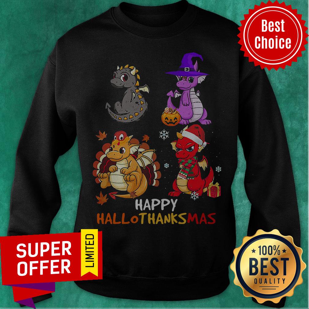Official Dragon Happy Hallothanksmas Holidays Shirt - Image 2