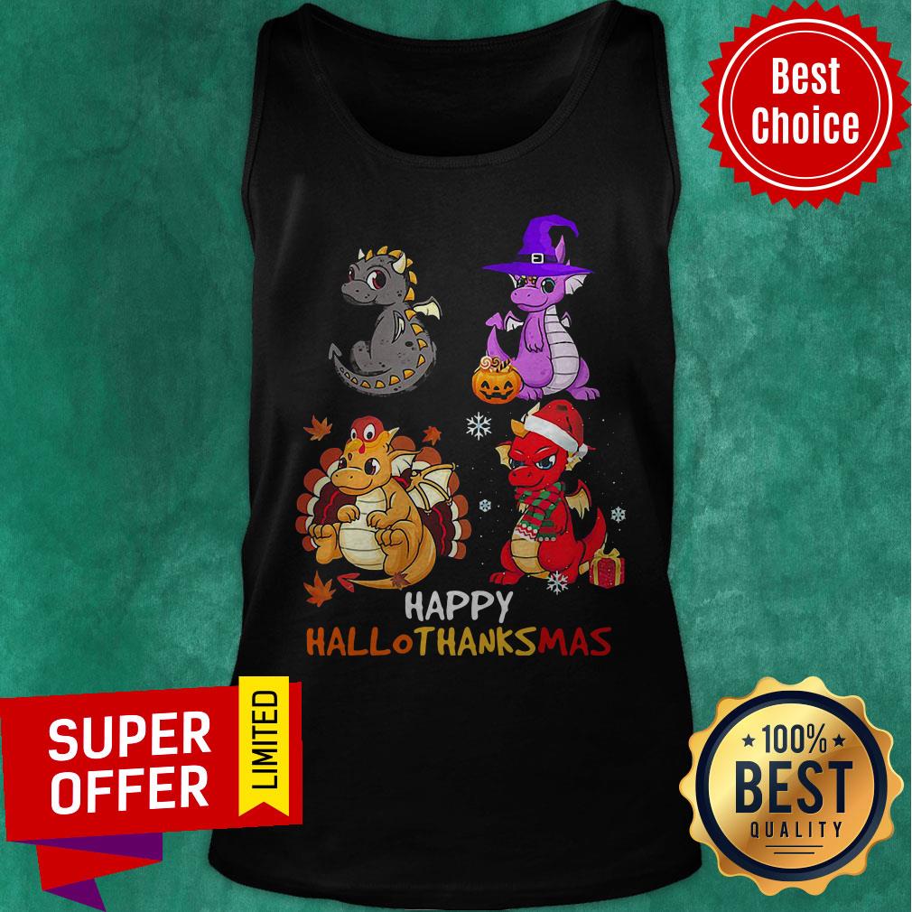 Official Dragon Happy Hallothanksmas Holidays Shirt - Image 4