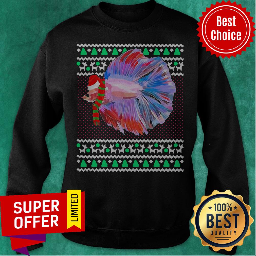 Premium Betta Fish Ugly Christmas Shirt - Image 5