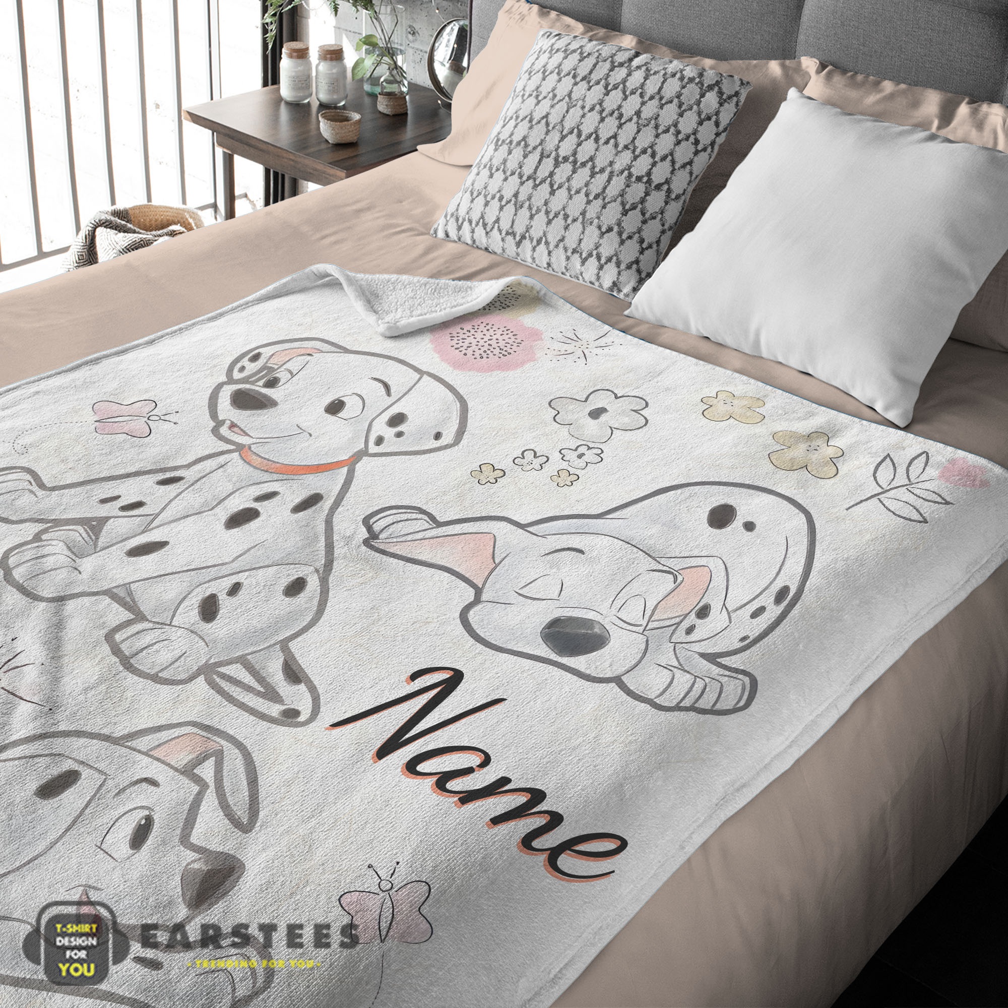 Good Disney Cartoon 101 Dalmatians Cute Blanket Fleece Customized Blanket - Image 2