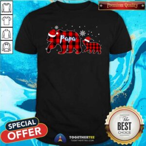 Hot Papa Bear Christmas Pajama Red Plaid Buffalo T-Shirt