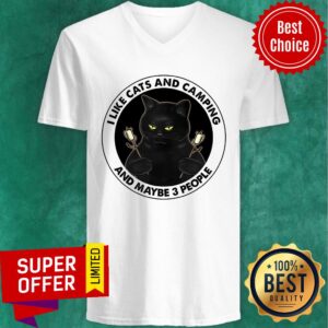 Alternative view of Black Cat I Like Cats And Camping And Maybe 3 People Shirt