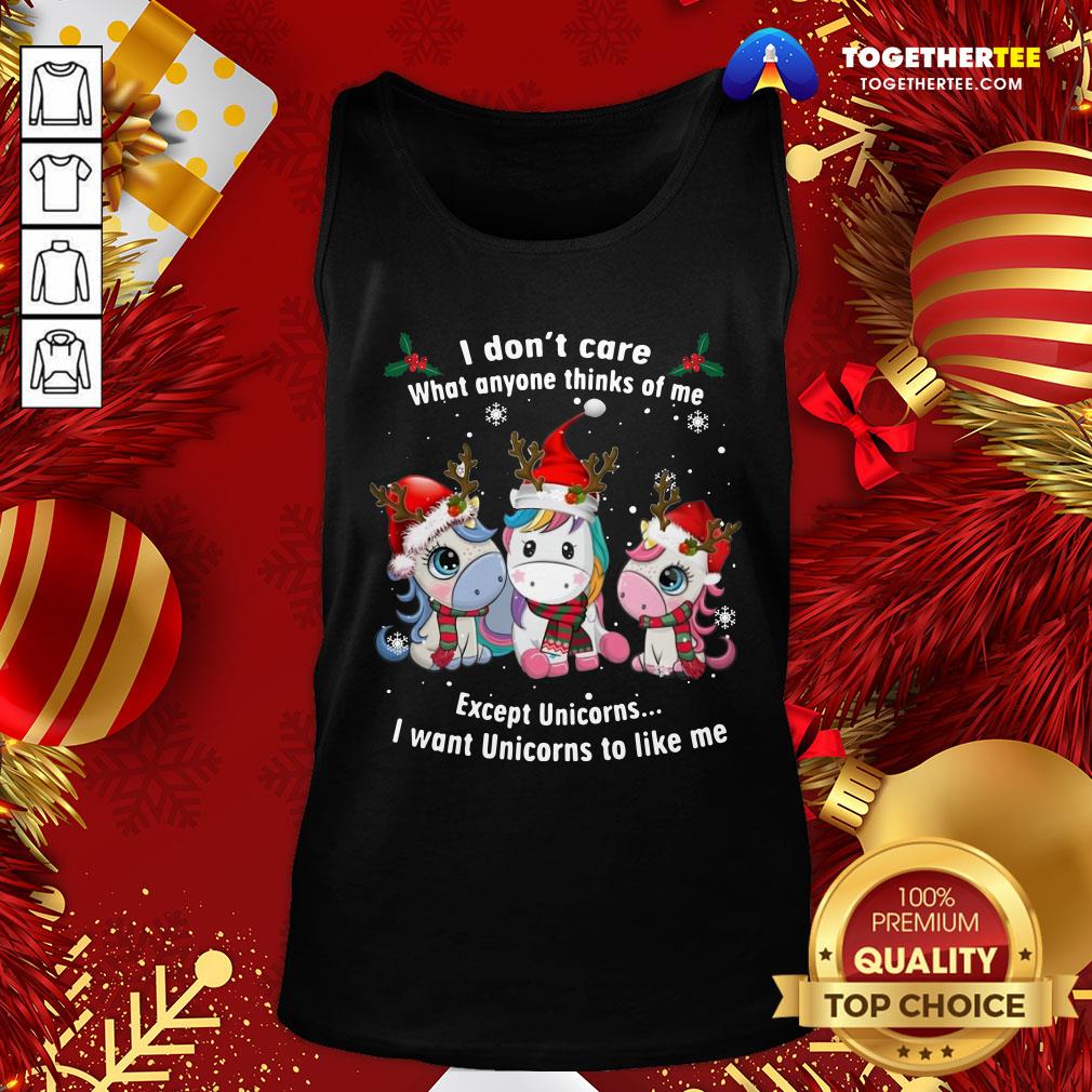 Pretty Unicorn Reindeer I Don’t Care What Anyone Thinks Of Me Except Unicorns Merry Christmas Shirt - Image 3