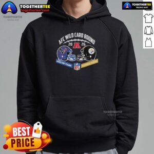 Alternative view of Good Houston Texans Vs Pittsburgh Steelers 2026 AFC Wild Card Round Helmet Matchup T-Shirt