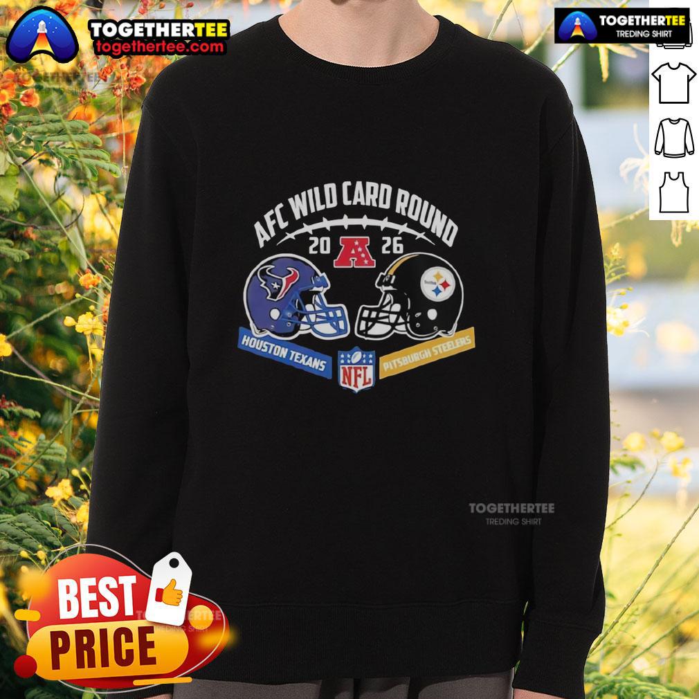 Good Houston Texans Vs Pittsburgh Steelers 2026 AFC Wild Card Round Helmet Matchup T-Shirt - Image 5