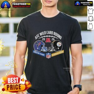 Good Houston Texans Vs Pittsburgh Steelers 2026 AFC Wild Card Round Helmet Matchup T-Shirt