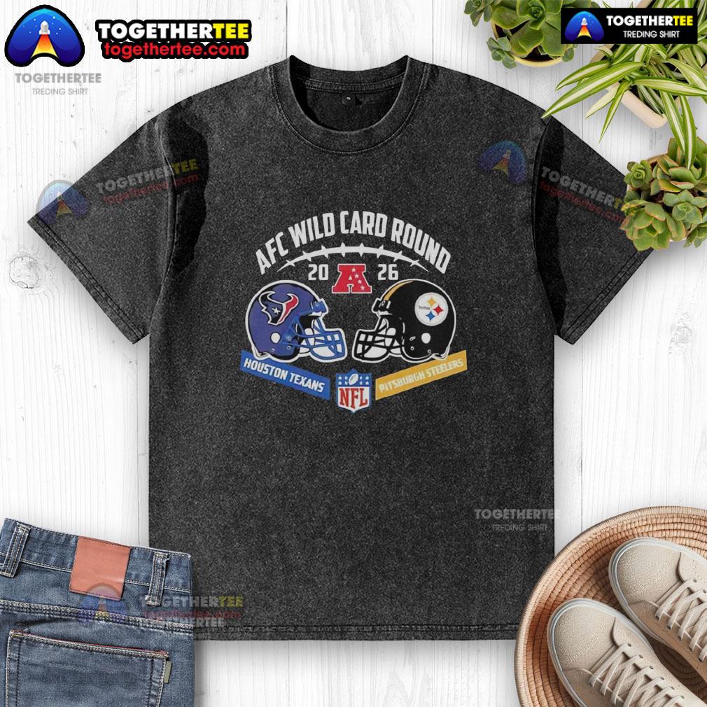 Good Houston Texans Vs Pittsburgh Steelers 2026 AFC Wild Card Round Helmet Matchup T-Shirt - Image 6
