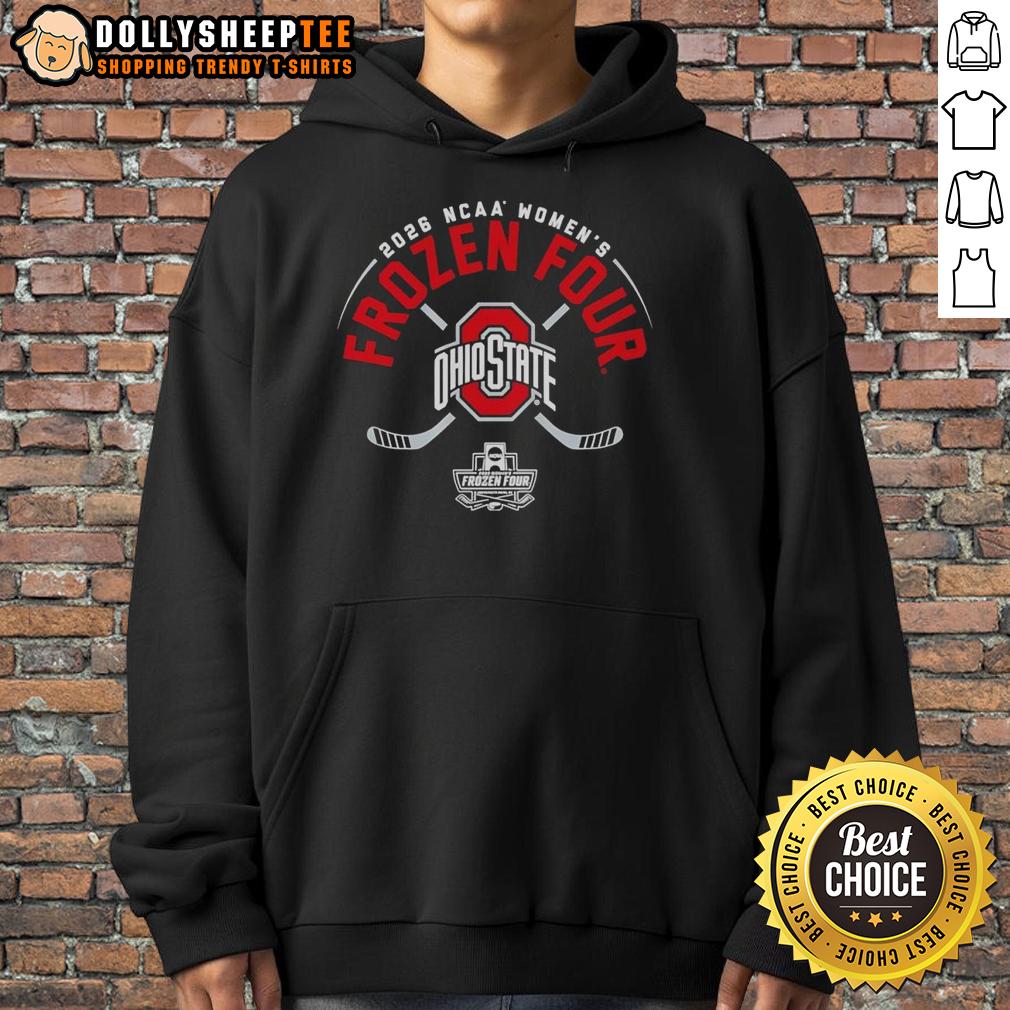 Top Ohio State Buckeyes NCAA Women’s Ice Hockey 2026 Frozen Four Logo T-Shirt - Image 2