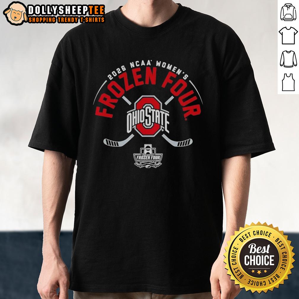 Top Ohio State Buckeyes NCAA Women’s Ice Hockey 2026 Frozen Four Logo T-Shirt