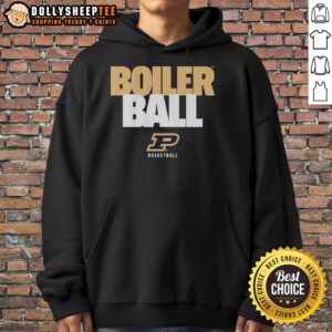 Alternative view of Top Purdue Boilermakers NCAA Basketball Boiler Ball Text Stack T-Shirt