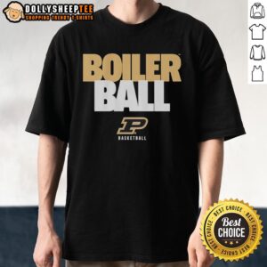Top Purdue Boilermakers NCAA Basketball Boiler Ball Text Stack T-Shirt