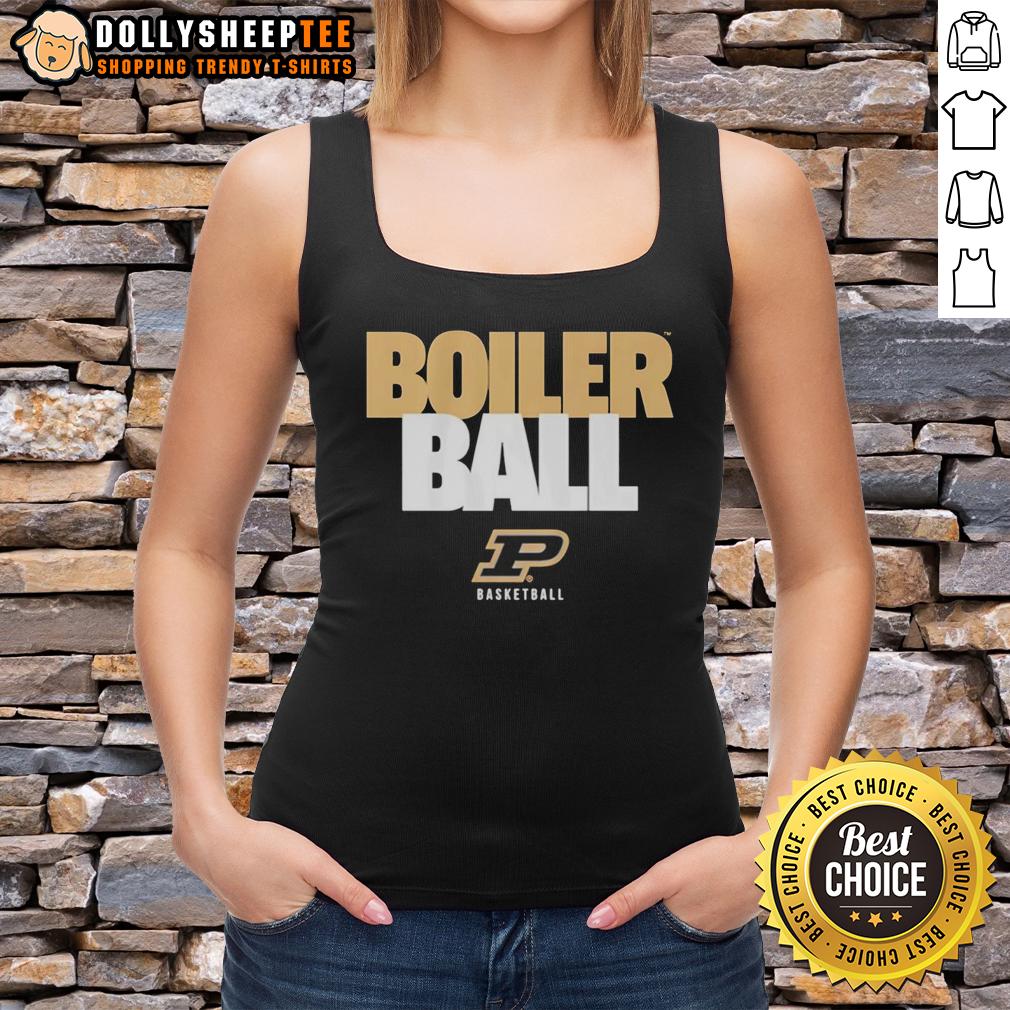 Top Purdue Boilermakers NCAA Basketball Boiler Ball Text Stack T-Shirt - Image 4