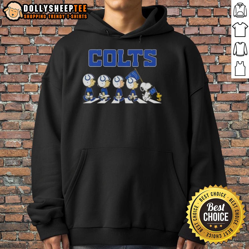 Good Indianapolis Colts X Peanuts Snoopy And Friends Abbey Road T-Shirt - Image 2