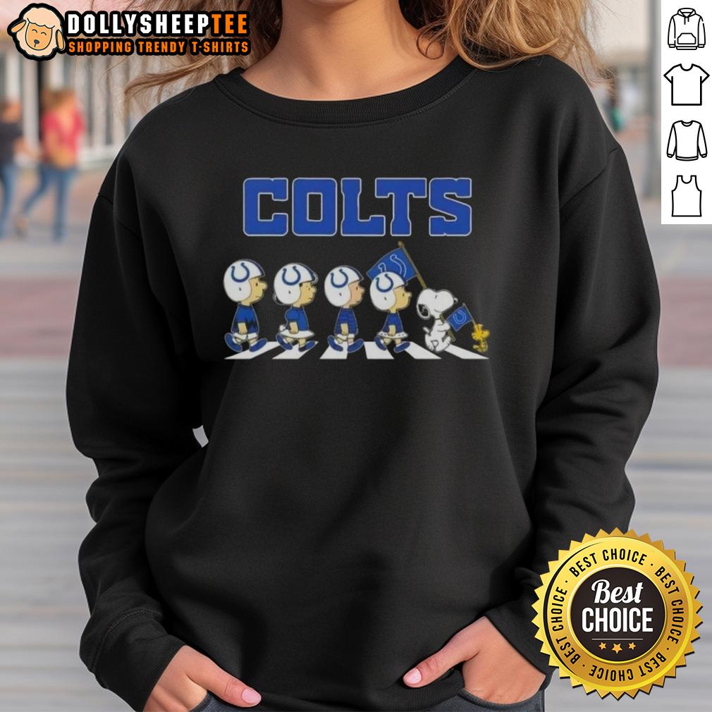 Good Indianapolis Colts X Peanuts Snoopy And Friends Abbey Road T-Shirt - Image 5