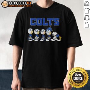 Good Indianapolis Colts X Peanuts Snoopy And Friends Abbey Road T-Shirt