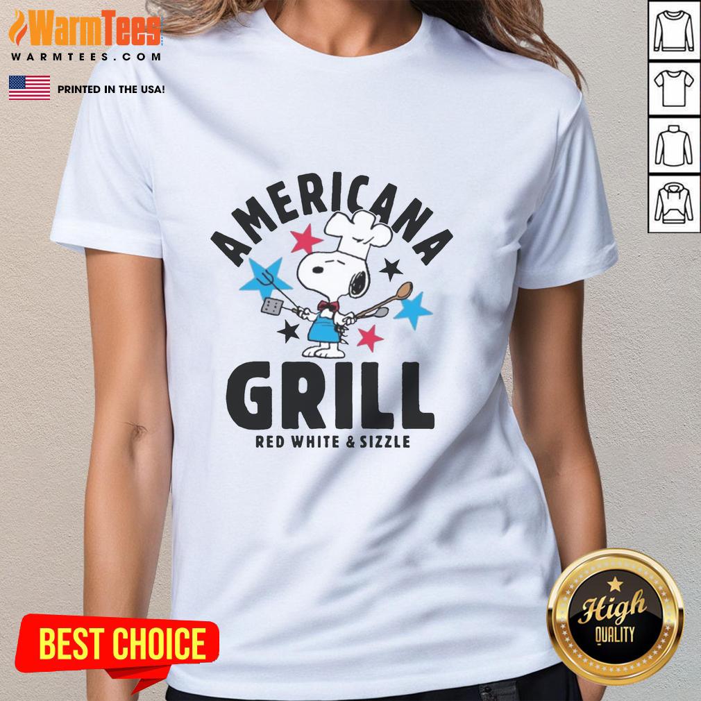 Awesome Women's Peanuts Americana Grill Cropped Graphic T-Shirt - Image 3