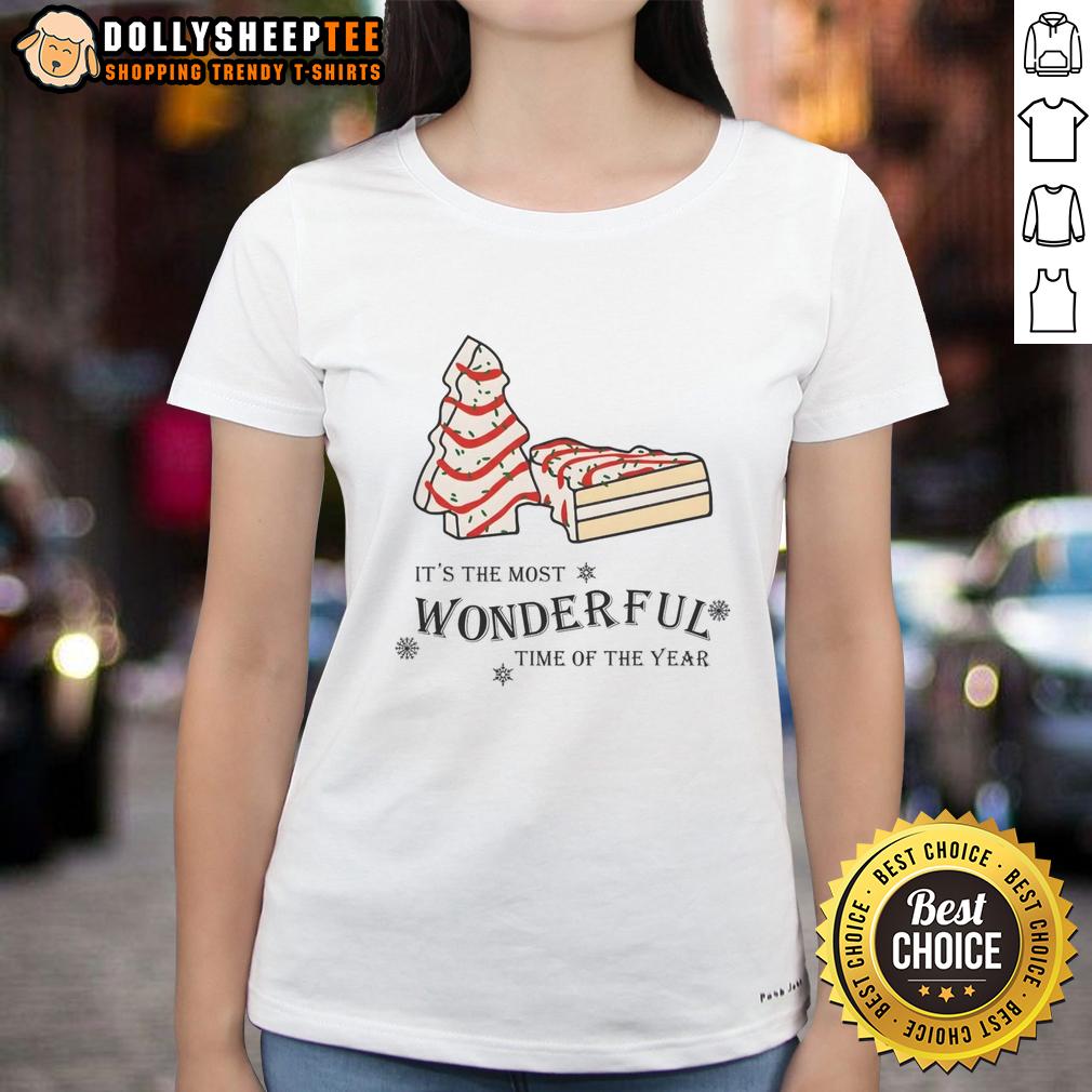 Nice Christmas Tree Cake It's The Most Wonderful Time Of The Year T-Shirt - Image 3