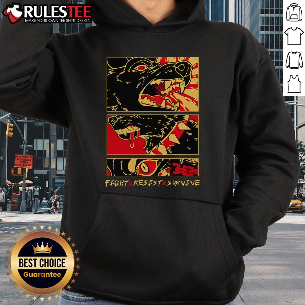 Awesome Fight Resist Survive Dog T-Shirt - Image 2