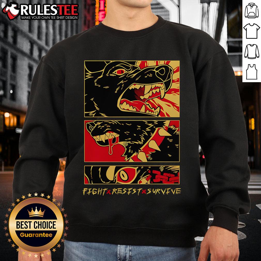 Awesome Fight Resist Survive Dog T-Shirt - Image 5