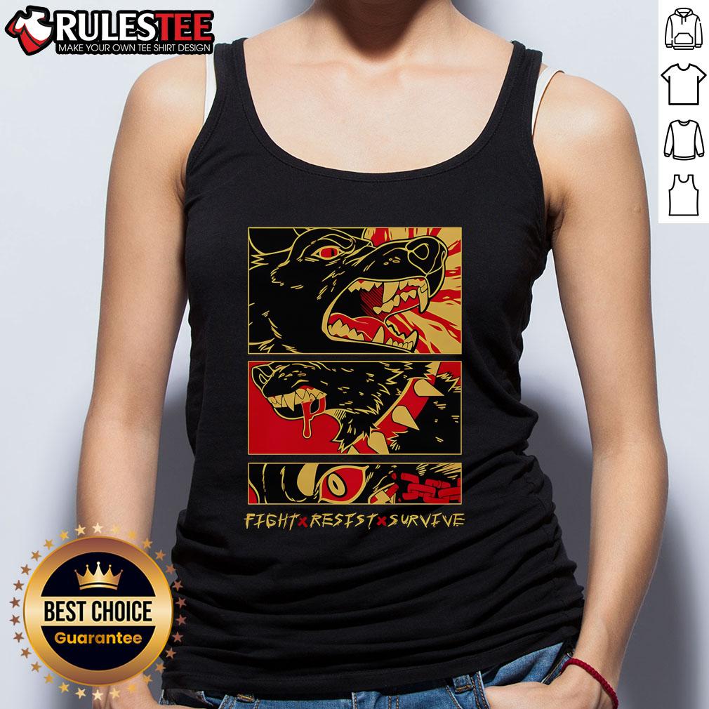 Awesome Fight Resist Survive Dog T-Shirt - Image 4