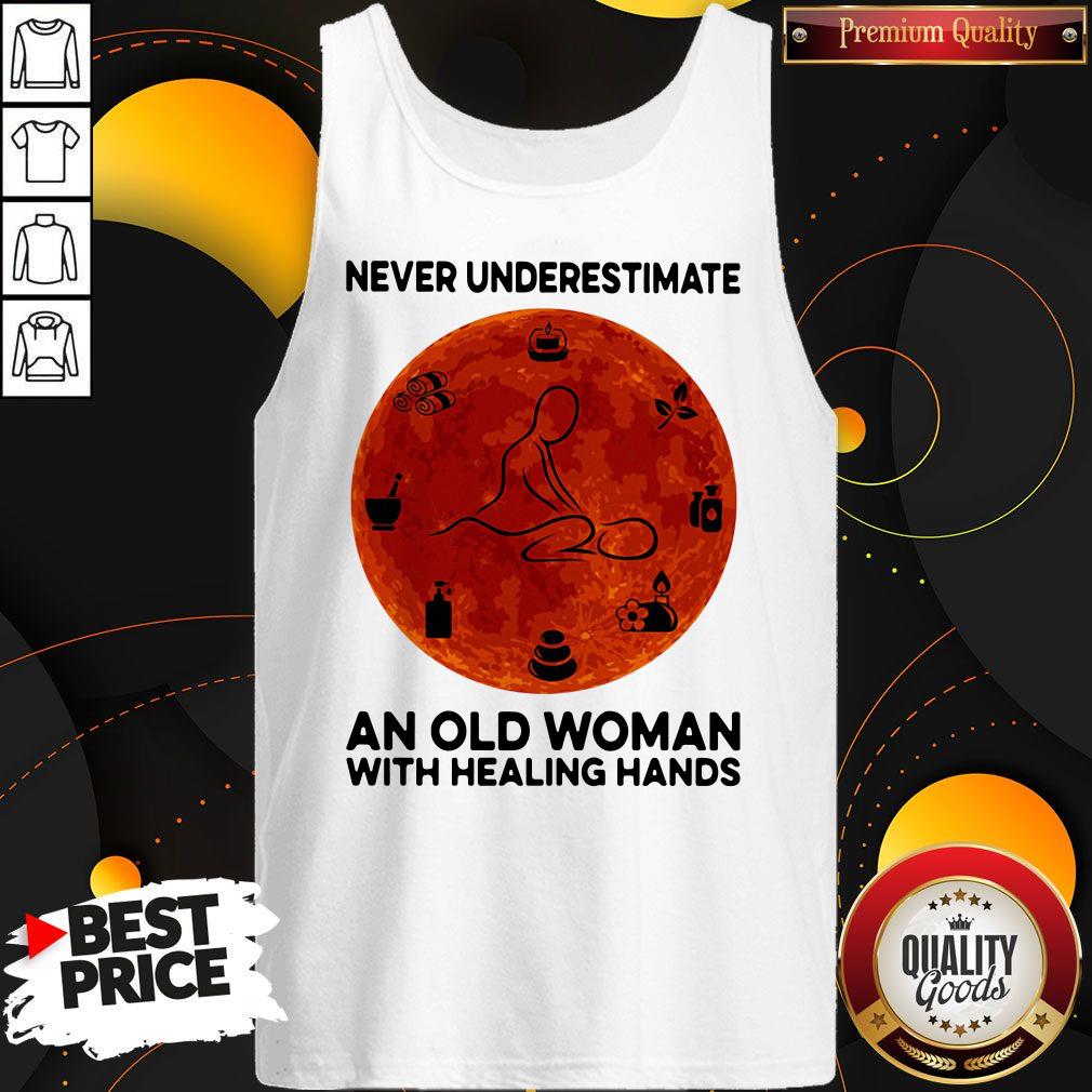 Never Underestimate An Old Woman With Healing Hands Shirt - Image 3