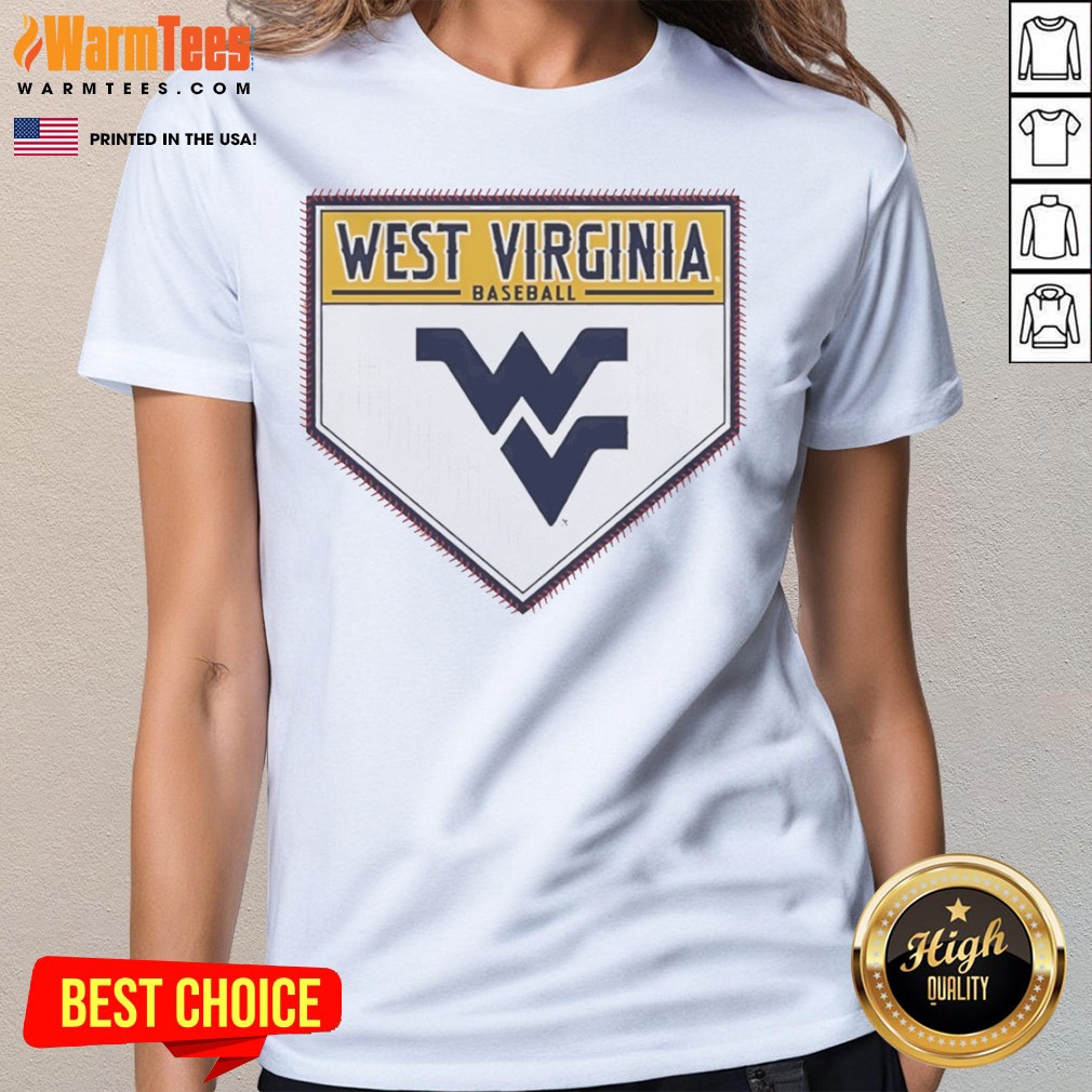 Top West Virginia Baseball Mountaineers Home Plate Logo Shirt - Image 3
